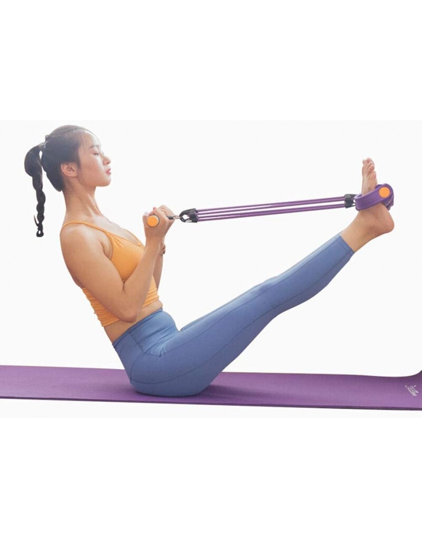 NMNMNM Pedal-Widerstandsband Fitness-Expander elastischer Arm-Stretch-Kordelzug Yoga-Zugseil Sit-Ups 4 Widerstandsbänder Sit-Up-Übung Lila - BSJQG14J