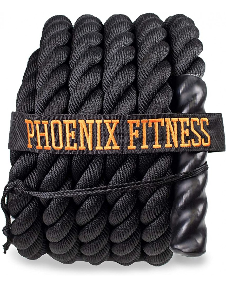 Phoenix Fitness Unisex RY1096 Kampfseil für Muskel- Kraftaufbau- und Gewichtsverlustübungen für Muskelaufbau- und Krafttraining Schwarz 10M - BZMAWKJE