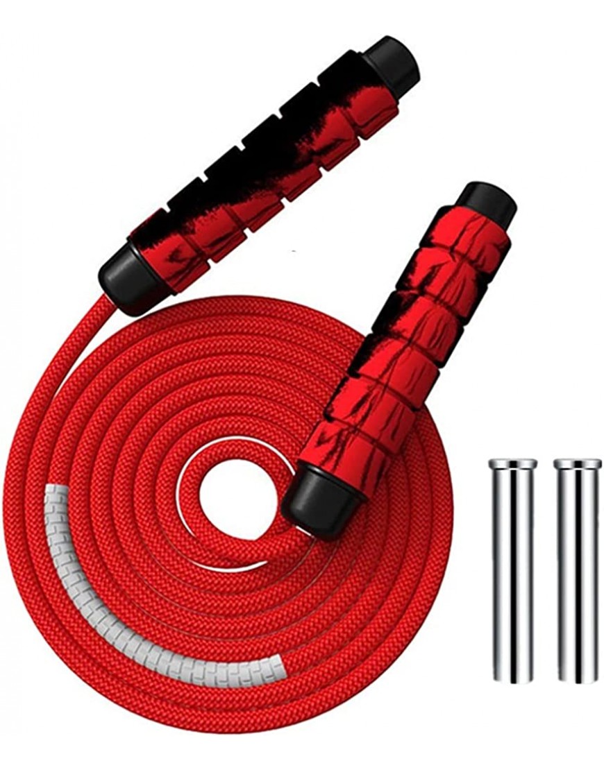 Saturey Gewichtetes Springseil Speed Cable mit Kugellager Einstellbar Verwicklungsfreies Schnellseil Memory Foam Griffe Aerobic Übung Geschwindigkeit Ausdauer Ausbildung FiSize:7 mm,Color:rot - BKLSFE52