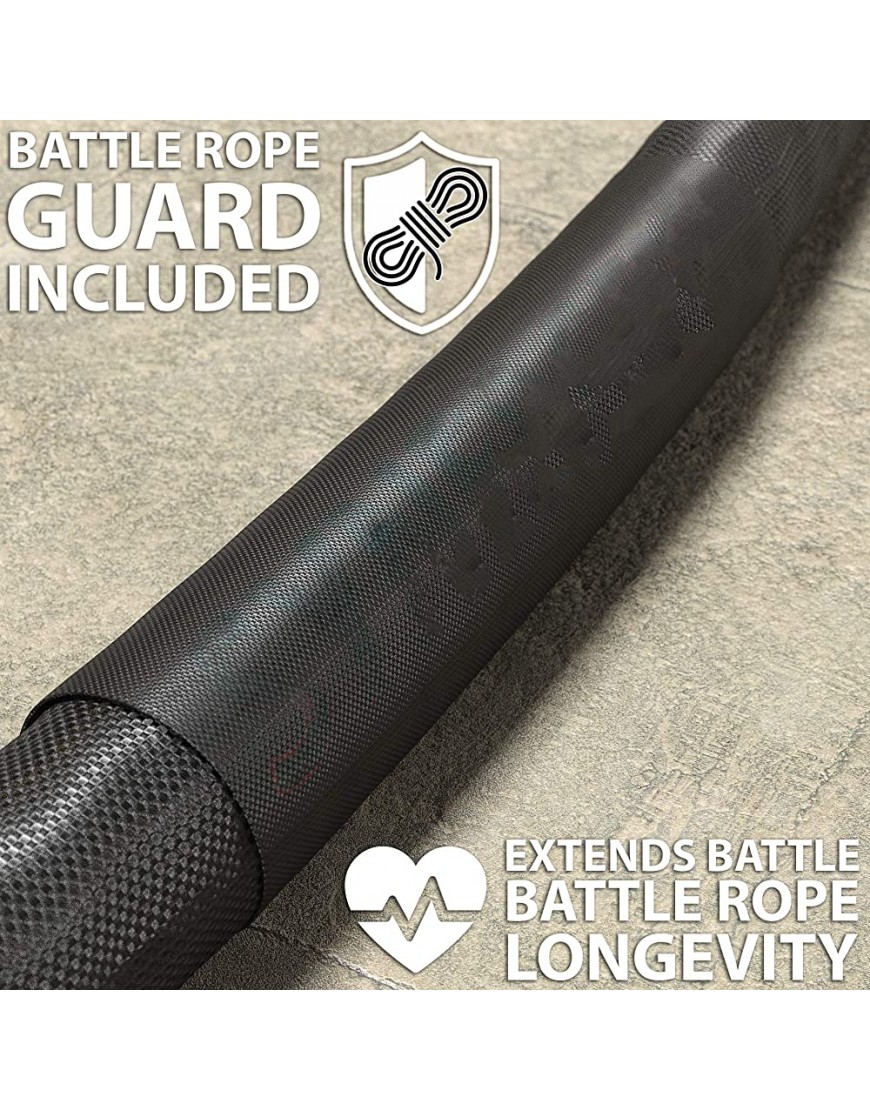 Synergee Battle Rope mit Wandanker und Schutzhülle erhältlich in 3,8 cm oder 5,1 cm Durchmesser und 9,6 m 10,6 m 15,2 m Trainingsseil für Training Rumpf und Crossfit - BYMCG3JB