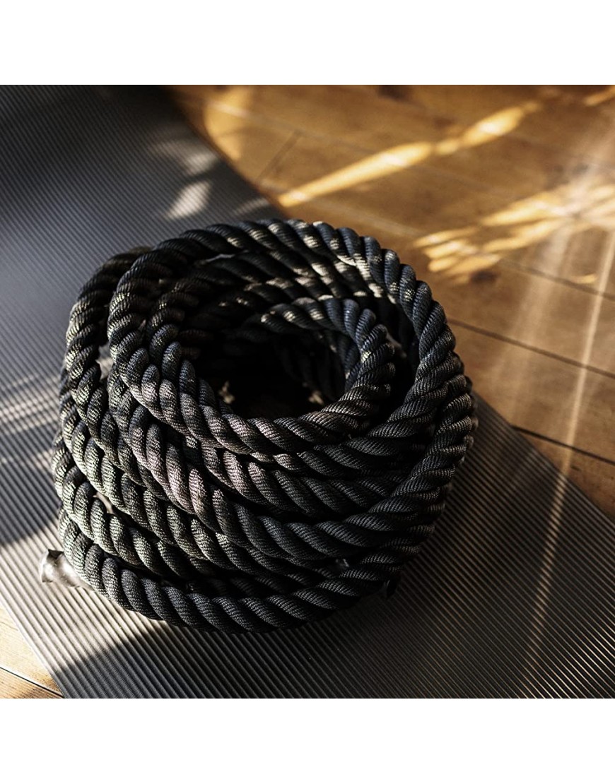 TOOLZ Battle Rope Sportseil für Kraftausdauertraining schwarz Länge: 12m Durchmesser: 35 mm Gewicht: 10kg - BEGUCMHQ