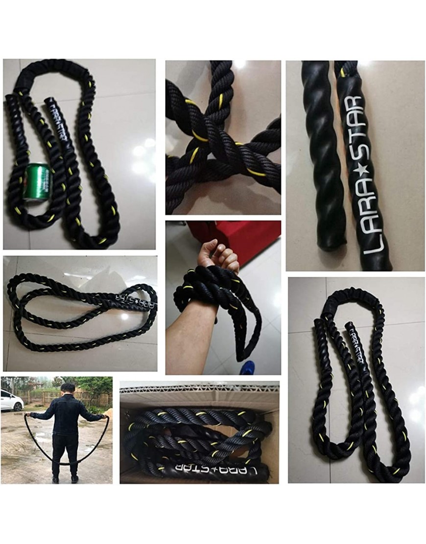 WXYZ Battle Rope Männliches und weibliches körperliches Training Battle Seil Multi-Work Ganzkörpertraining tragendes Spring-Seil 2,7 m 3m 38mm 1,5 Zoll - BJNZN79H