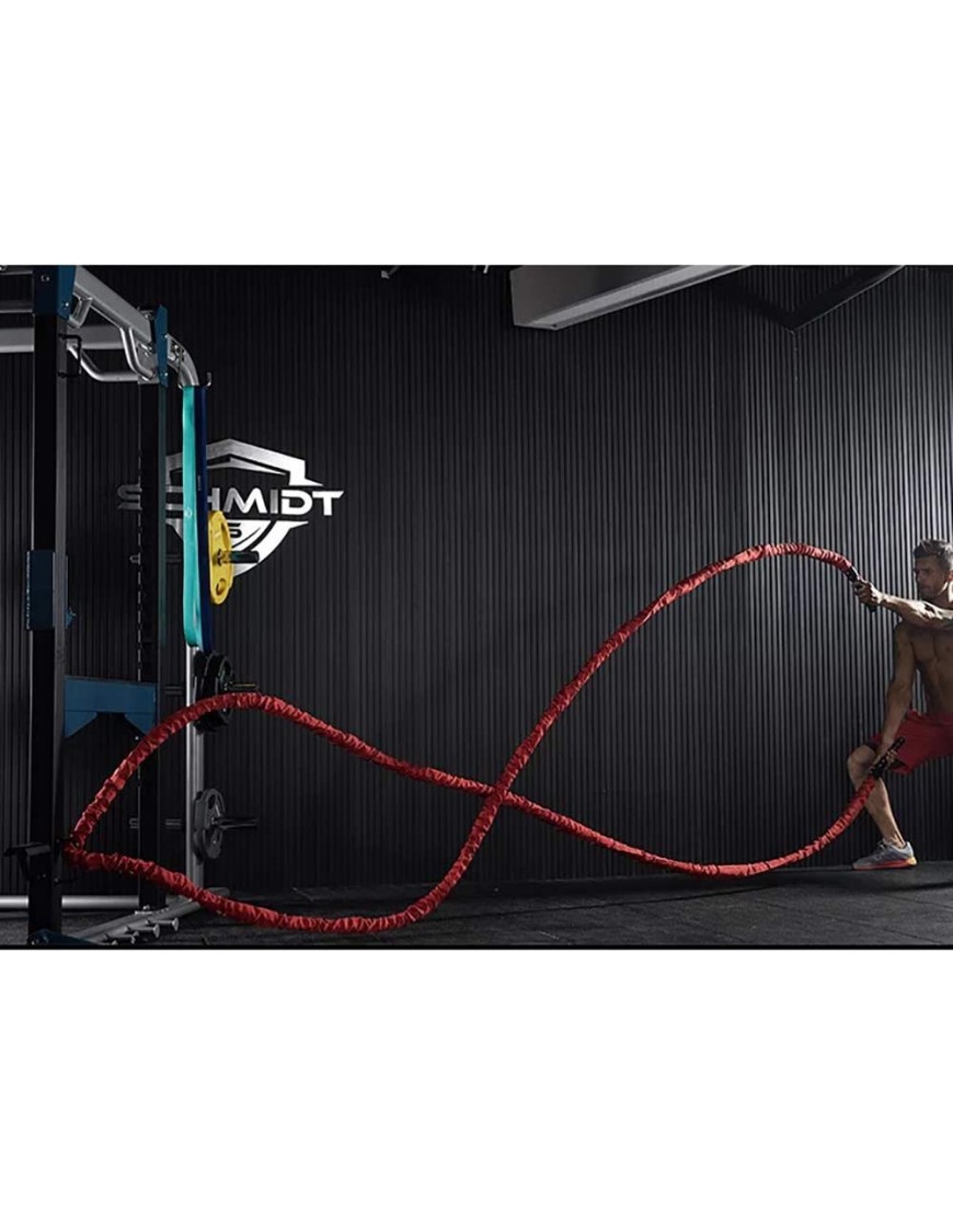 Yajun Battle Jump Rope Übung Welligkeitsseil Schweres Springseil 12M Kampfsprungseile Körperkraft Rot für Fit Kraft und Ausdauertraining - BBBFLVBA
