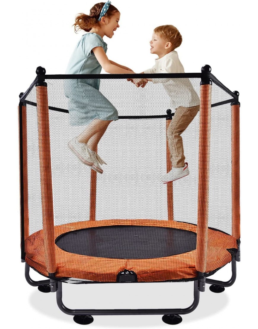 48'' Kids Trampoline Large Trampoline for Kids Foldable Fitness Bouncer with Safety Enclosure Net and Pad Bulit-in Zipper Frame Cover Heavy Duty Steel Jumping Training Indoor Outdoor Activities - BFNSZD3D