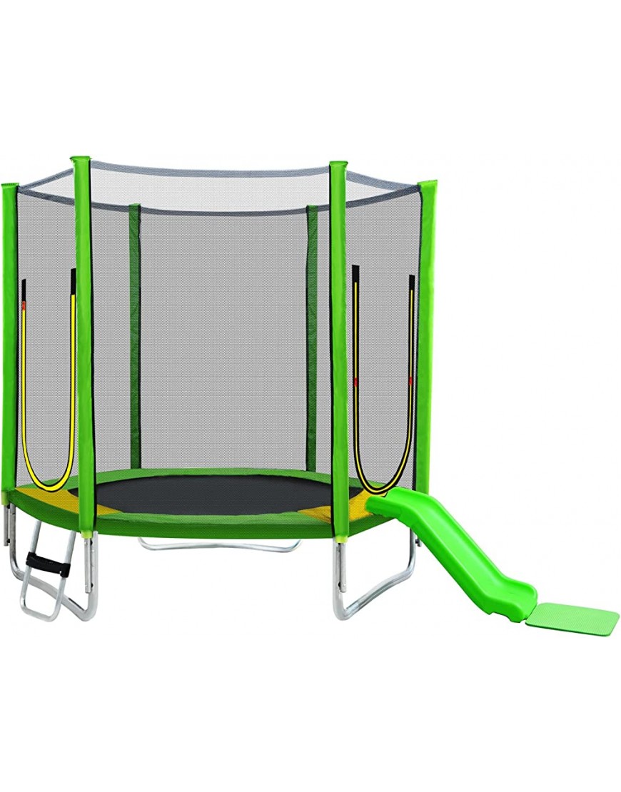 HUMNZR Trampolin Outdoor,kindertrampolin mit stabilen U-Beinen außenliegendem Netz Sprungtuch und Leiter sowie Extra-Zubehör - BCNNU39K