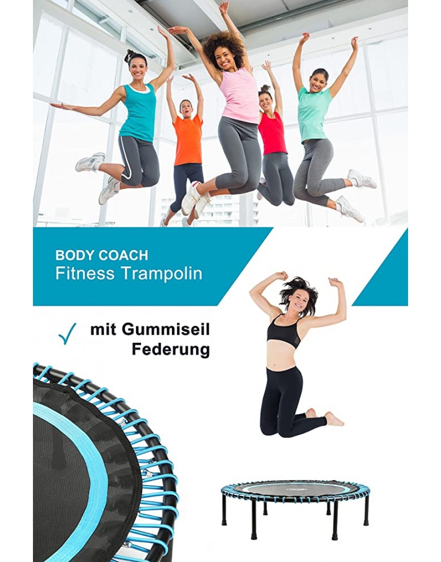 Indoor Fitness-Trampolin rund 102 cm leise Bungee Gummiseil-Federung bis 100kg - BYGQI95W