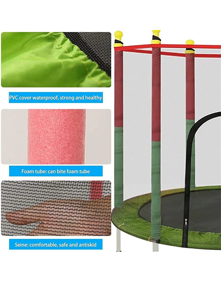 Mini-Trampolin Rundes Kinder-Mini-Trampolin-Gehäuse Netzpolster Rebounder Outdoor-Übung Heimspielzeug Springbett Trampoline Color : Red Green Size : 140x122x30cm - BOQYY7K8