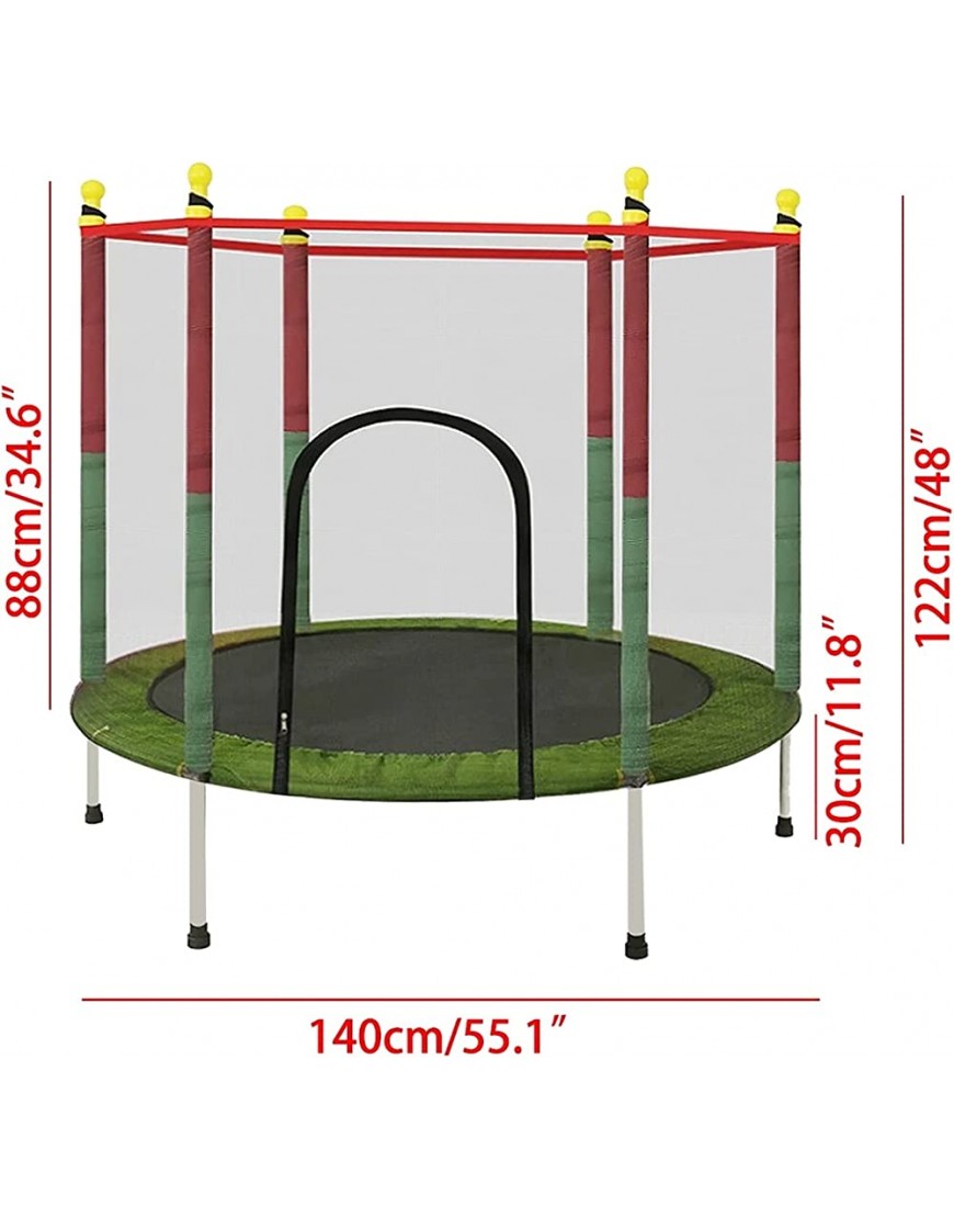 Mini-Trampolin Rundes Kinder-Mini-Trampolin-Gehäuse Netzpolster Rebounder Outdoor-Übung Heimspielzeug Springbett Trampoline Color : Red Green Size : 140x122x30cm - BOQYY7K8