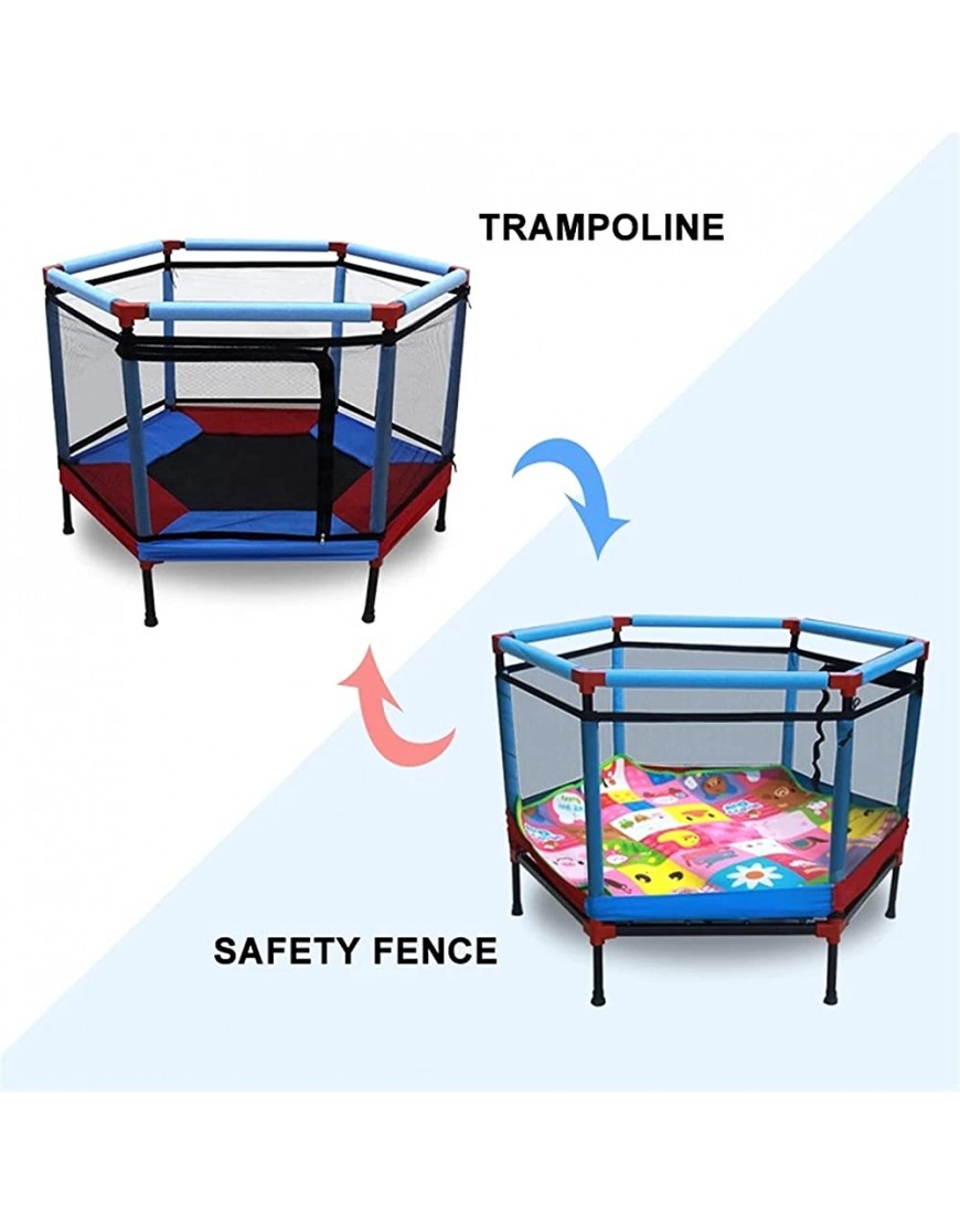 Minitrampolin Kindertrampolin Outdoor-Spielzeug Trampolin mit Zaun Kind Indoor Spielplatz Trampolin Kinderbett Trampoline Color : Blue Size : 95x45x87cm - BFTFL84H
