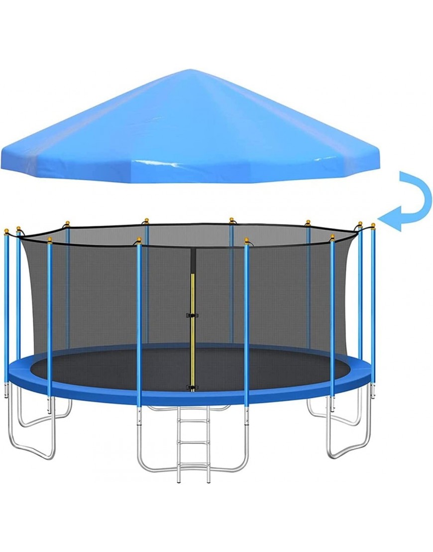Trampolin-Baldachin Im Freien Wasserdicht Und UV-Vorsichtiger Sonnenschutz-Abdeckungsdurchmesser 4,28 M Ohne Trampolin,Blau,14FT - BXOBY2BA