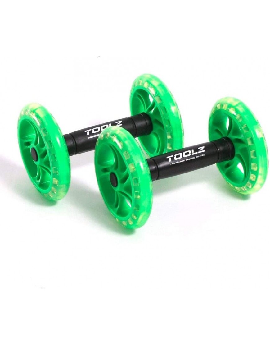 TOOLZ Exercise Wheel Dual Bauchroller zur Kräftigung des Oberkörpers AB Roller mit Anti-Rutsch Grip -