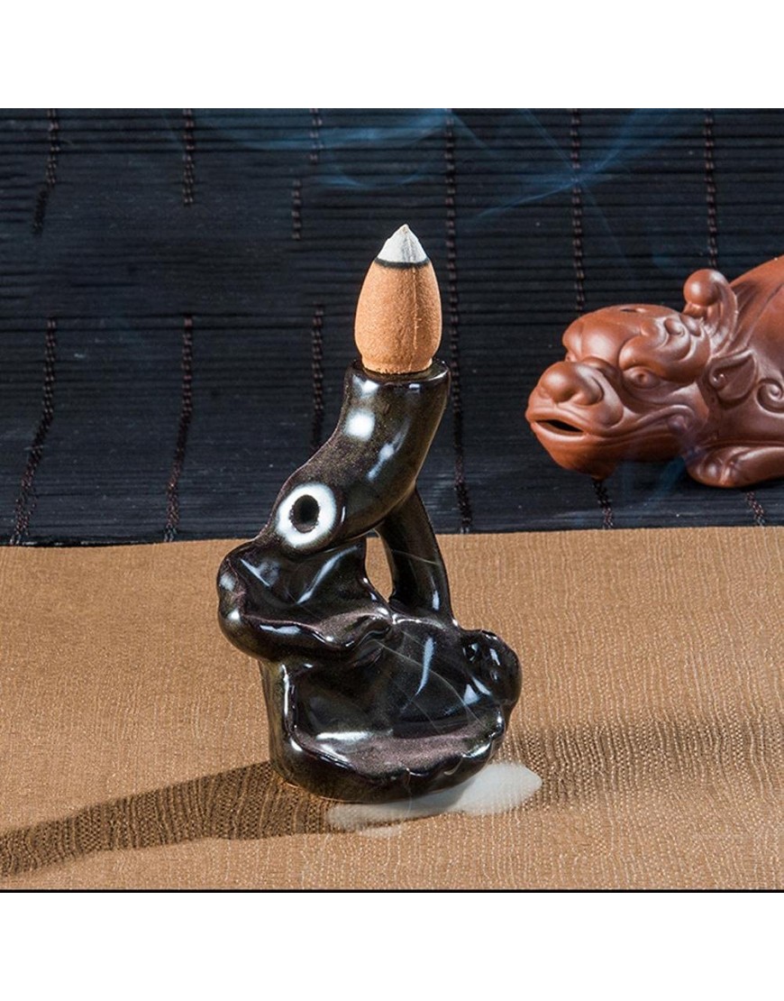 Gohhey Rückfluss Räuchergefäß Halter Wasserfall Keramik Aromatherapie Ornament Räuchergefäß Räucherstäbchenhalter für Innenministerium Meditation Yoga7 * 5CM - BQSLB92W