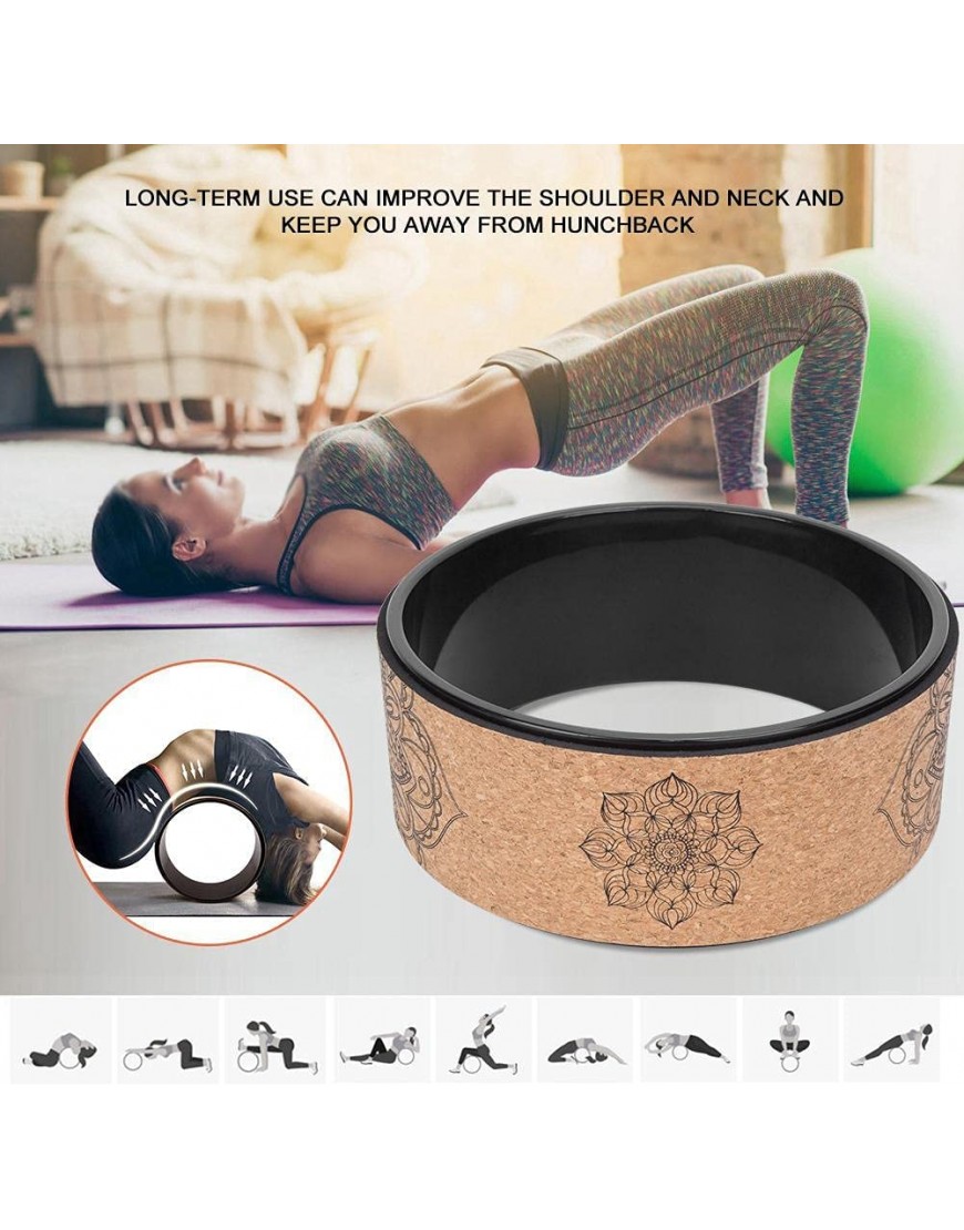 Agatige Yoga-Rad PU-Gummi-gepolsterte Außenpolster-Yoga-Rolle Yoga-Fitness-Rad für Rückenschmerzen und Dehnung - BLCDM854