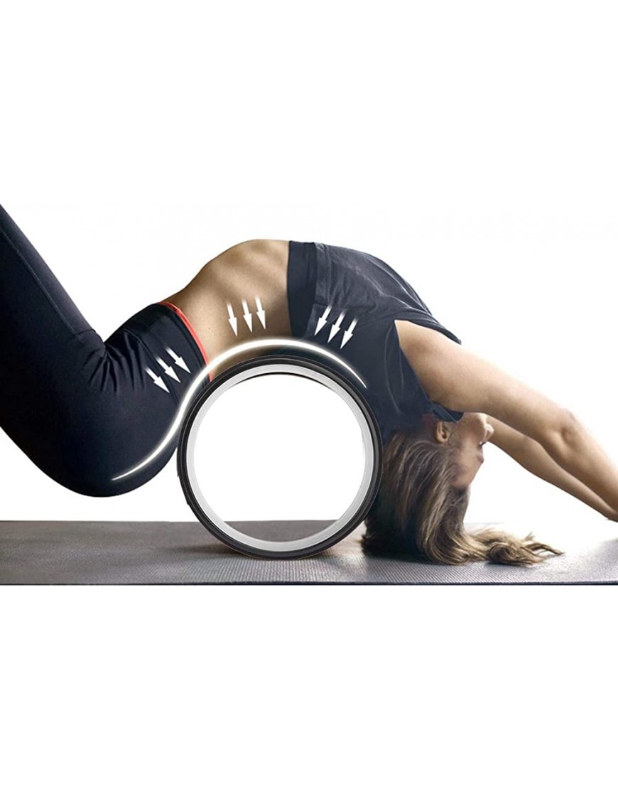 Agatige Yoga-Rad PU-Gummi-gepolsterte Außenpolster-Yoga-Rolle Yoga-Fitness-Rad für Rückenschmerzen und Dehnung - BLCDM854