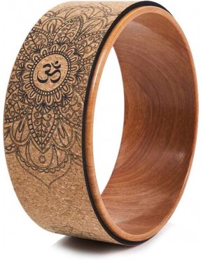 BRIUERG Cork Yoga Rad für Yoga Posen und Backbends Inversions Holz Effekt und Mandala Print Dharma Yoga Prop Rad - BRUAYVW9