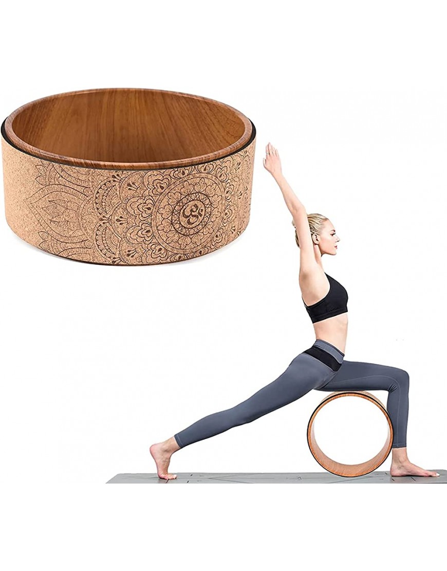 BRIUERG Yoga Rad Hinterrad Yoga Rolle Kork Yoga Rad zum Dehnen der Flexibilität Rückenbeugen Vertiefen Yoga Pose Rückbeuge - BGXZWHMJ