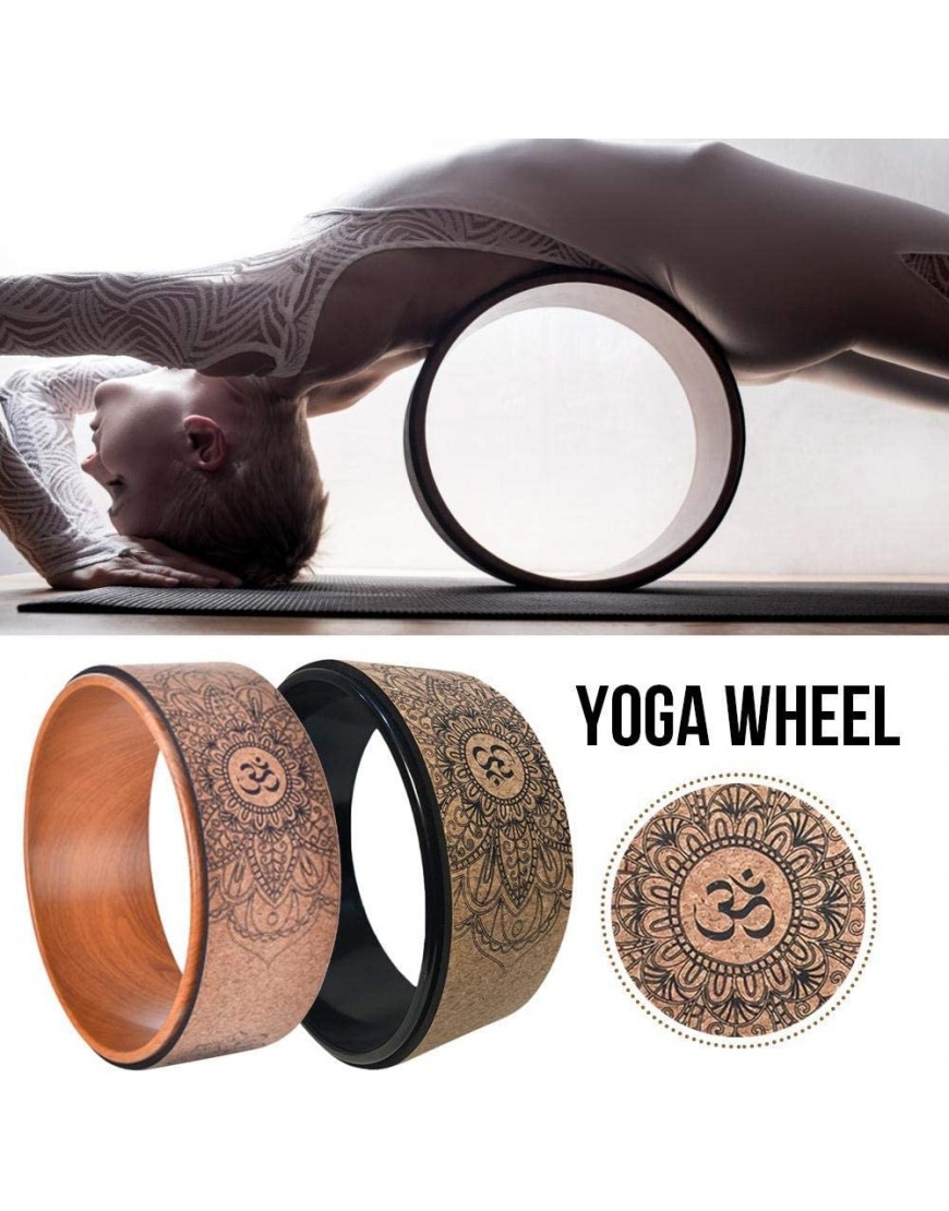 HTYG Natürliches Kork Yoga Rad-Yoga-Stützrad-Verbessern von Rückenbiegungen Stretch Pilates Circle für Yoga Posen und Beuge - BIIKE976