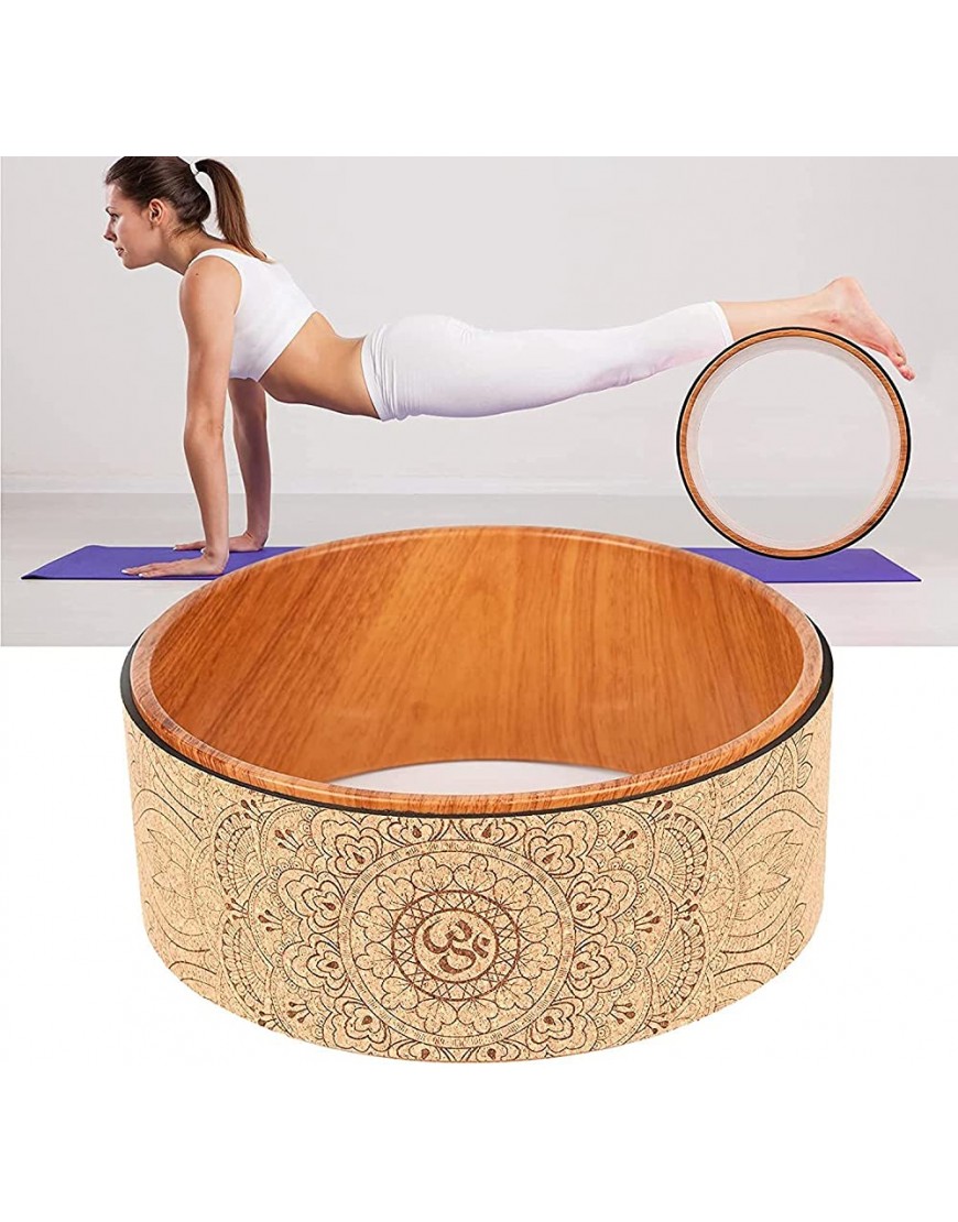 KIKAPA Yoga Rad Hinterrad Yoga Rolle Kork Yoga Rad zum Dehnen der Flexibilität Rückenbeugen Vertiefen Yoga Pose Rückbeuge - BMUTW965