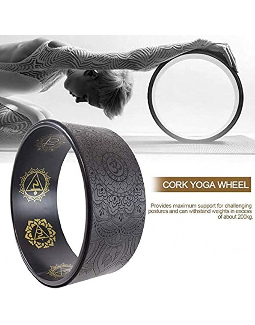 LAVINIA Yoga Rad NatüRliche Yoga Hilfs Rad Massage Mandala Muster Rad Backbend Artefakt Pilates Yoga Kreis - BCSPK1QM