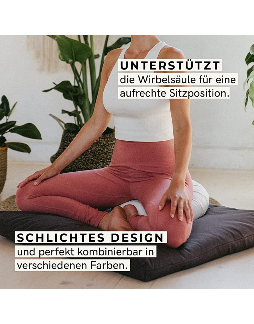 Lotuscrafts Zafu Meditationskissen Yogakissen Zen Sitzhöhe 15cm Yoga Zafukissen mit Dinkelfüllung Waschbarer Bezug aus Bio-Baumwolle GOTS Zertifiziert Mit Bestickung - BZCPZJHK