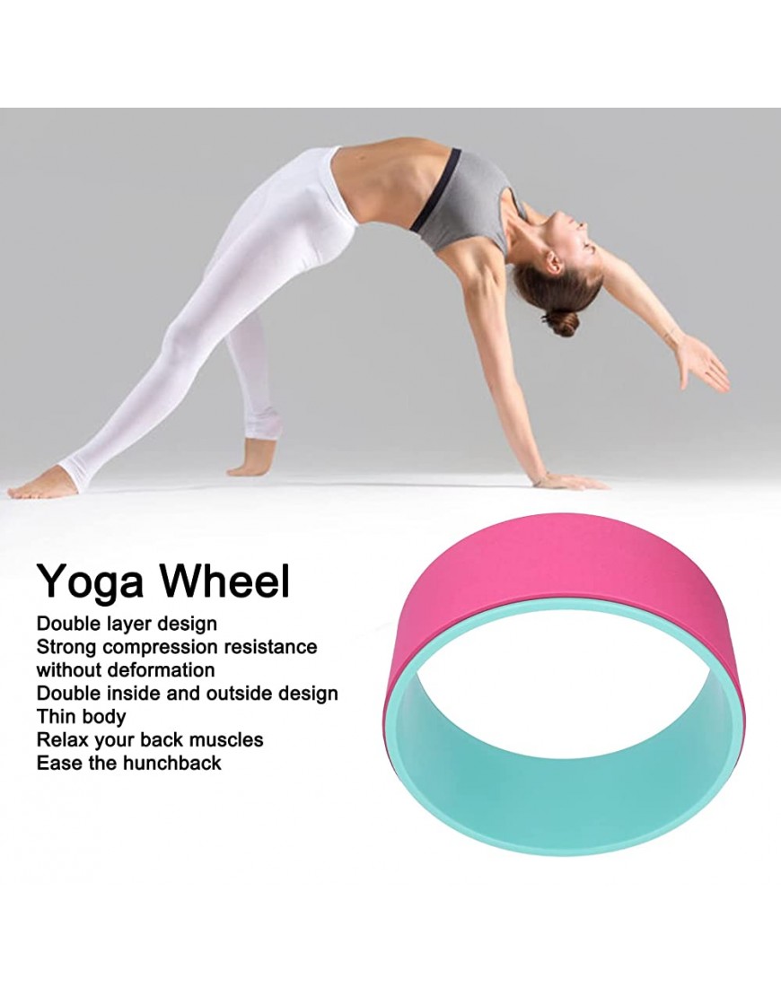 Yoga-Rad für Rückenschmerzen das beste Gleichgewichtszubehör zum Dehnen von Yoga-Rückenrollenrad zur Linderung von Rückenschmerzen Dehnung der myofaszialen Freisetzungsmobilität,Rose Red - BGTGT31N