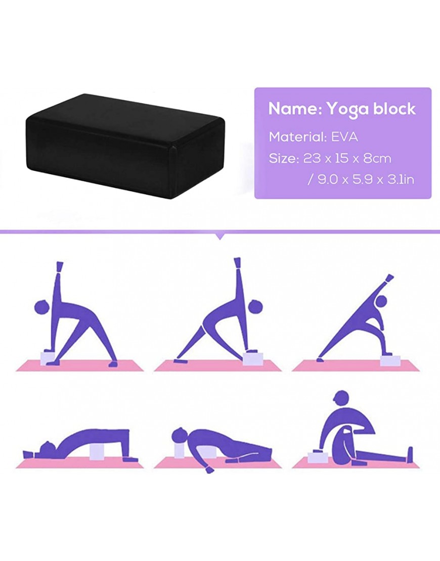 Camsiom 2-Teiliges Yoga-Block- und Yoga-Riemenset Eva-Schaumblock mit Hoher Dichte Zur UnterstüTzung und Verbesserung Von Posen und FlexibilitäT - BIXZF91A