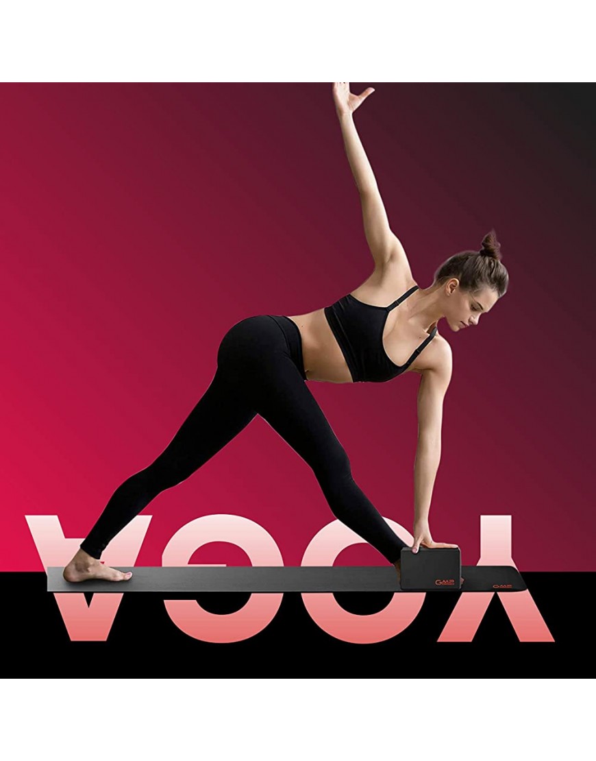 GMP SPORTS Yoga Block 2er Set mit Yogagurt und Videoanleitung für Krafthilfe Gleichgewicht Flexibilität Stabilität und Pilates Praxis der perfekte Yoga und Pilates Block Yogablöcke - BOFPOEKD