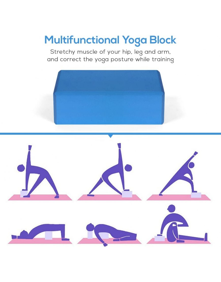 LTLCLZ 3Stück Yoga Block Yoga Blöcke Mit Yoga Gurt Eva Schaum Fitness Übung Yoga Blöcke Bricks Set Für Home Gym Fitness - BAYKB5EW