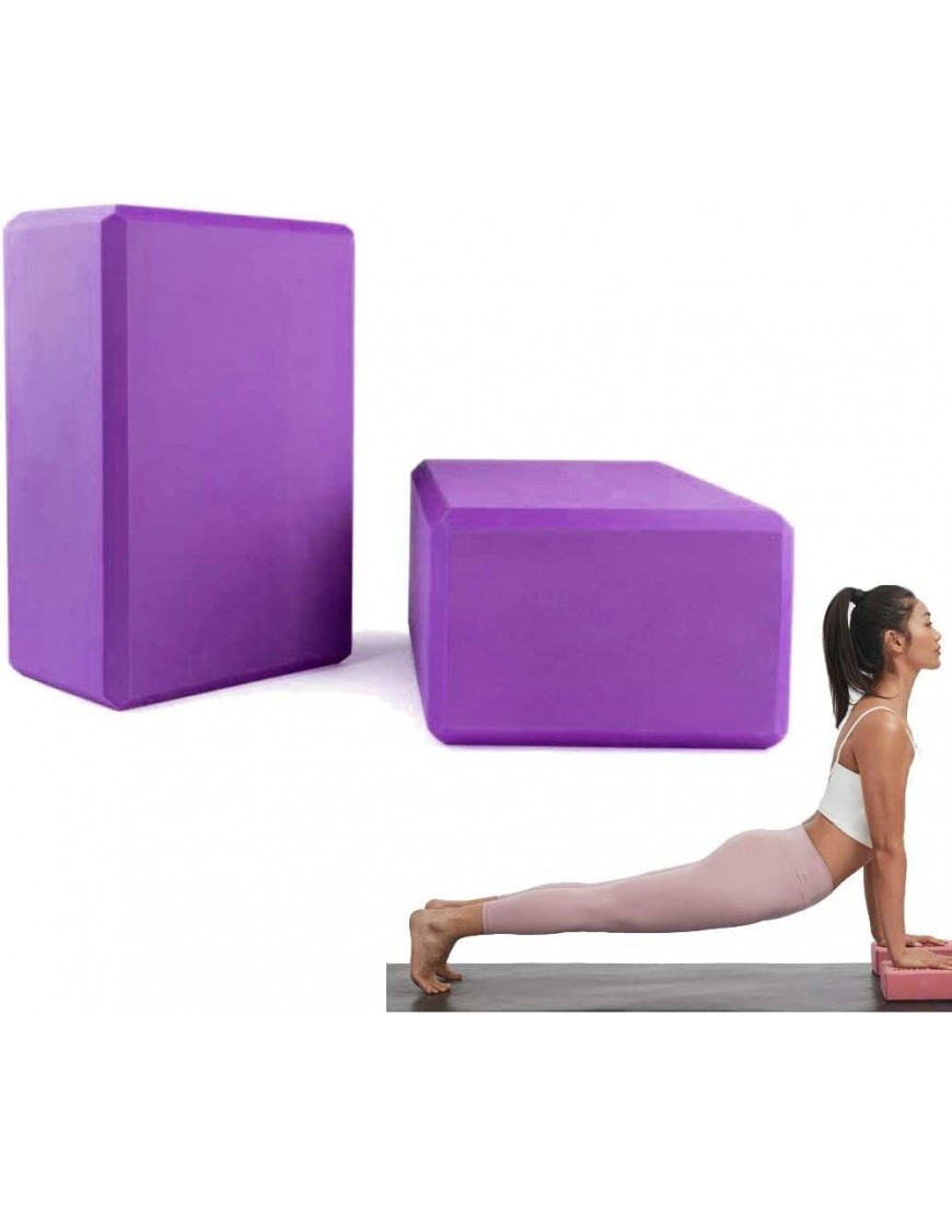 PIQIUQIU Yoga Block 2er Yogablock für Yoga Pilates Training Hochwertige Yoga Blöcke Yoga Klötze perfekt für Yoga Pilates Meditiation für Anfänger und FortgeschritteneLila - BYRAKNJK