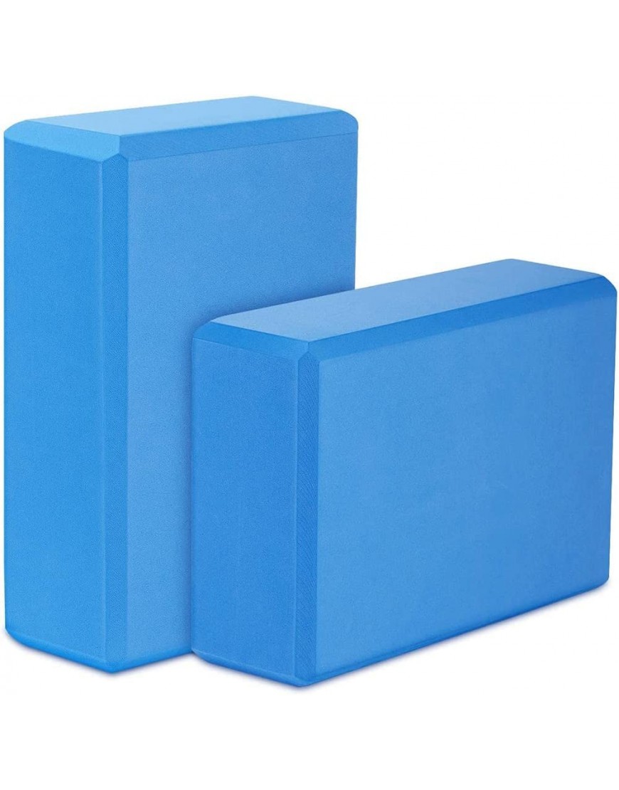 Yuikome Yoga Blocks 2 Pack 23 x 15 x 7,6 cm Steine für Übungen im Eva Schaum mit hoher Dichte umweltfreundlich und leicht Blau - BPSPKKA2