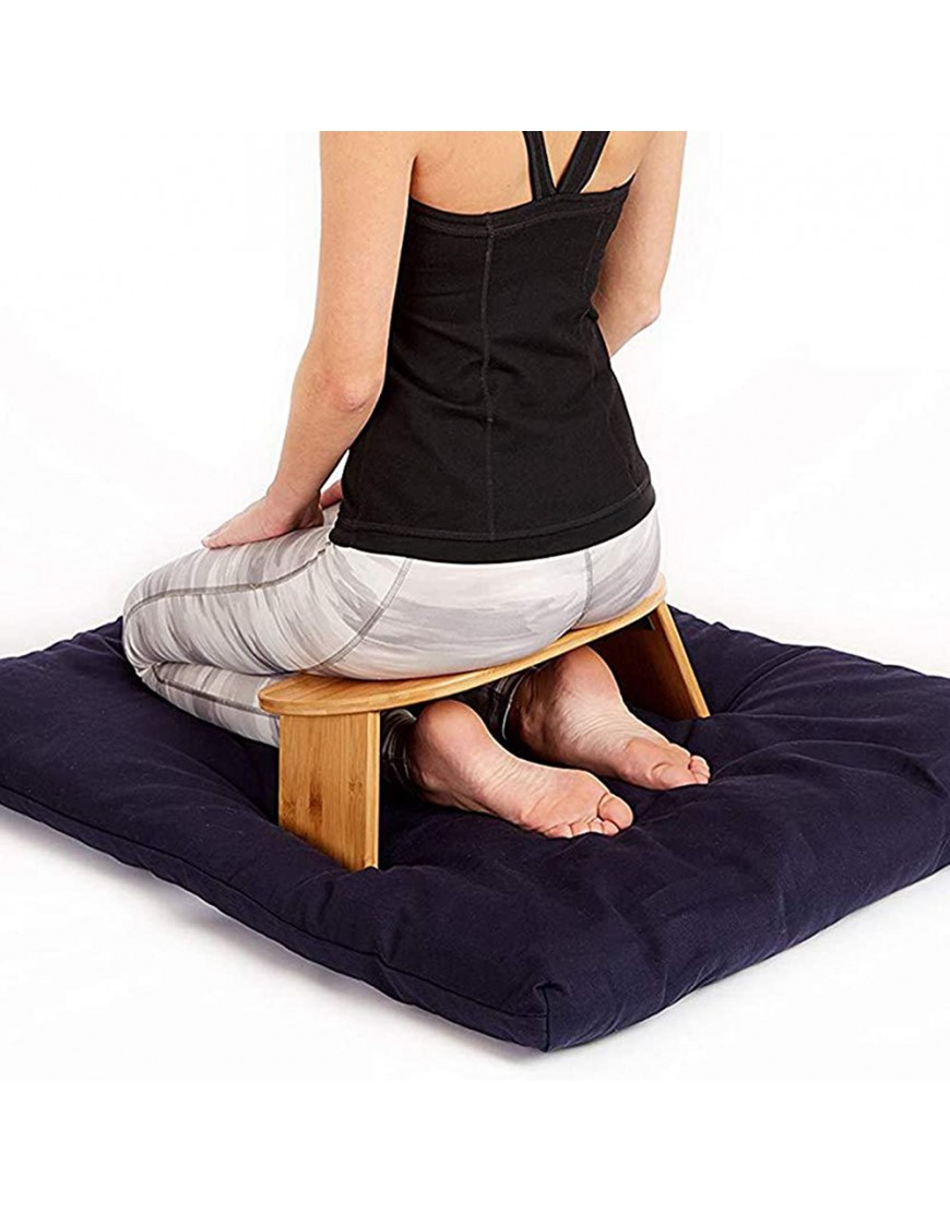 Faltbare Meditationsbank Tragbarer Kniestuhl Yogahocker aus Bambus mit Reisetasche - BOJOAW2A