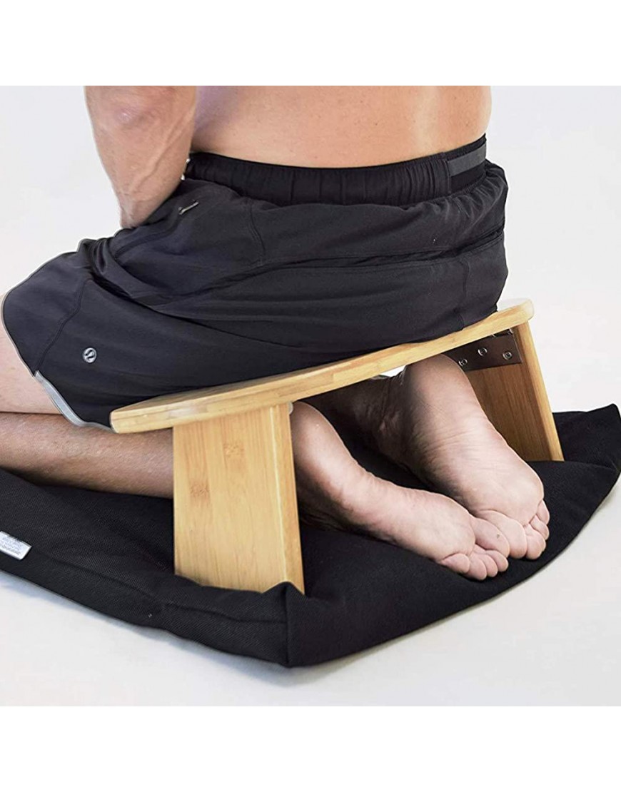 JYCCH Kniende Meditationsbank mit faltbaren Beinen aus Bambus-Meditationsbank Perfekter Kniehocker ergonomische Bambus-Yoga-Bank – inklusive Tragetasche - BKYIGDWK