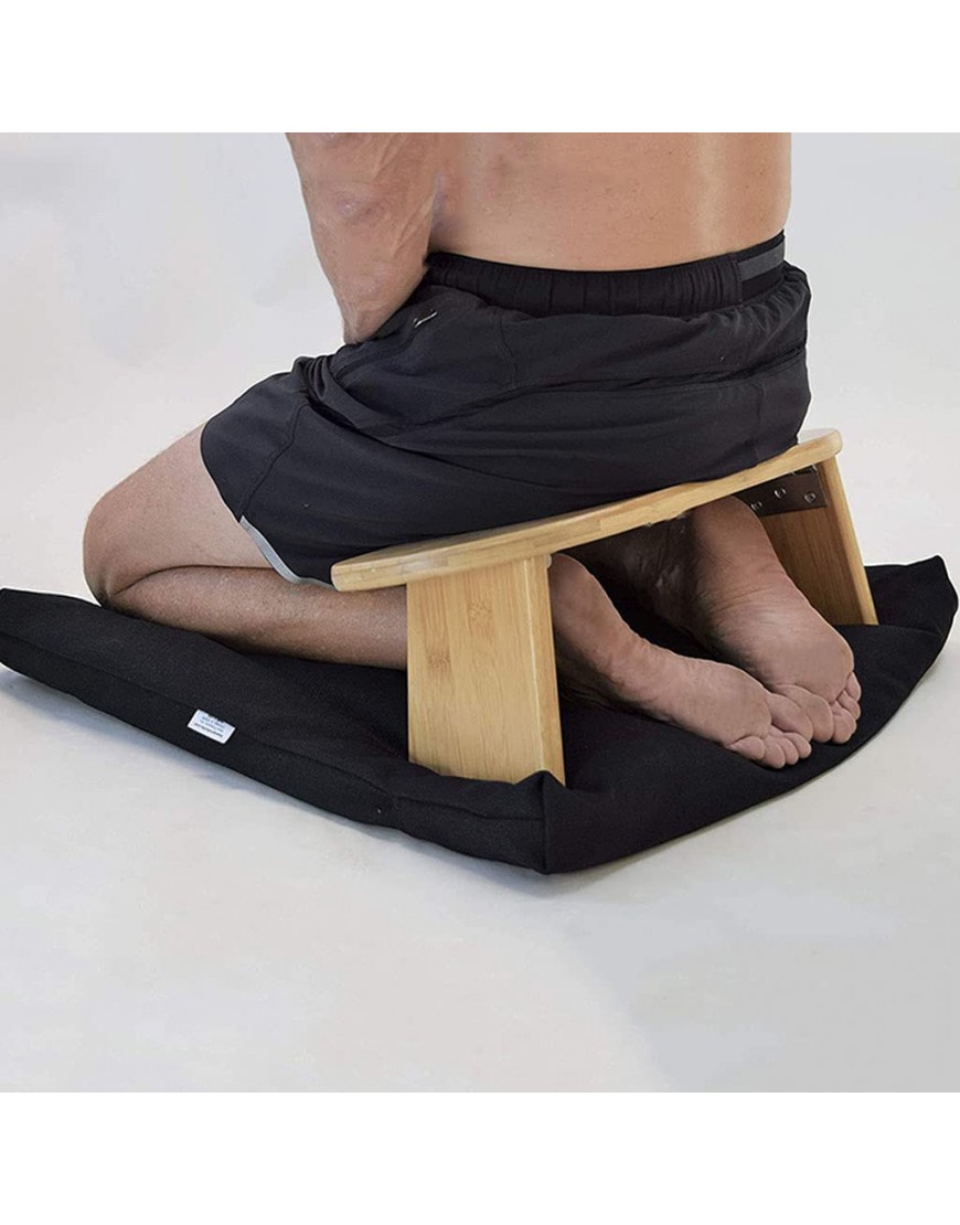 JYCCH Tragbare kniende Meditationsbank mit klappbaren Beinen Perfekter kniender Hocker ergonomische Bambus-Yoga-Bank für ausgedehntes Üben 18 B x 7,5 L mit Tragetasche - BLUMHHQ7