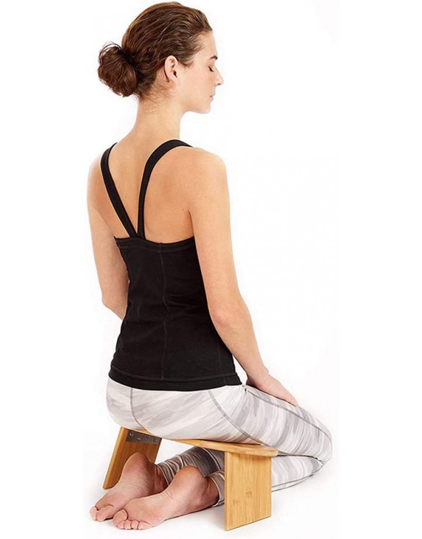 Klappbare Meditationsbank mit abgewinkelten Beinen Perfekter Kniehocker ergonomische Bambus-Yogabank für ausgedehnte Übungen für Yoga Meditationen Gebet Seiza Kinder - BWKVN82M