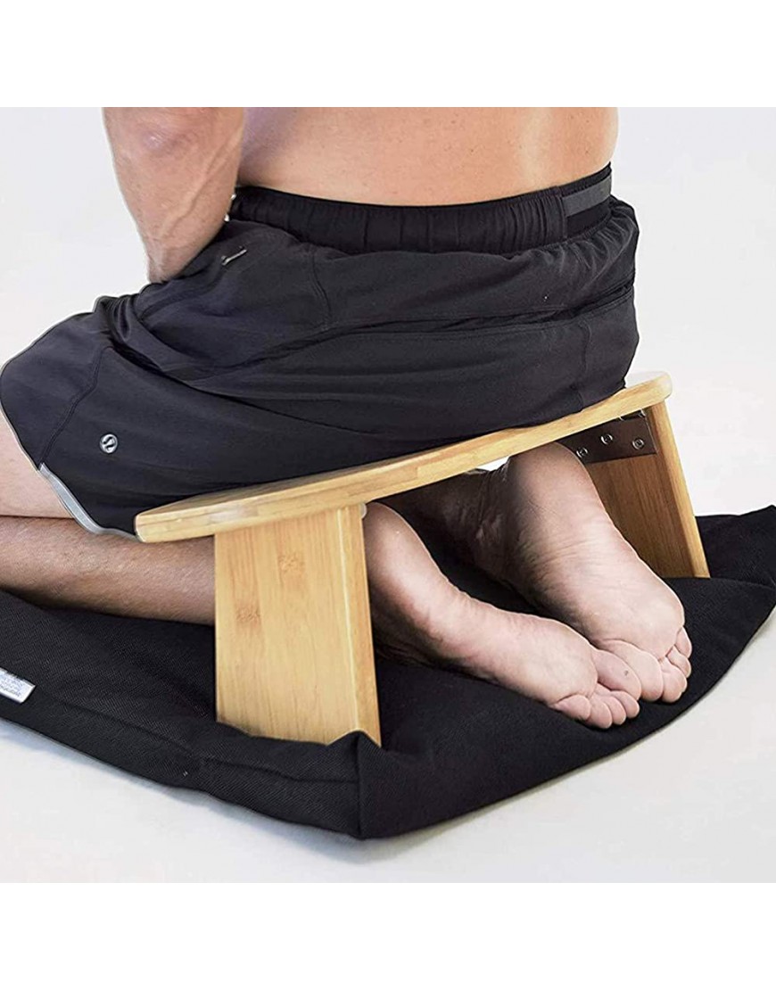 Kniende Meditationsbank mit faltbaren Beinen aus Bambus-Meditationsbank Kniestuhl Yogahocker aus Holz Perfekter ergonomischer Kniehocker - BXDBXBH5