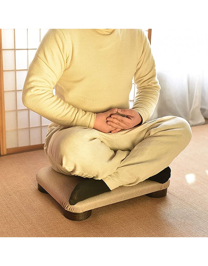 Massivholz-Meditationsbank japanischer Kniehocker ， Dharma-Meditationsbank weicher Massivholztaschen-Fußhocker,C,49 * 35 * 7Cm - BUTTNAW8