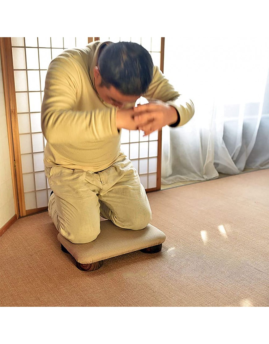 Massivholz-Meditationsbank japanischer Kniehocker Dharma-Meditationsbank weicher Massivholz-Taschen-Fußhocker - BBFPL815
