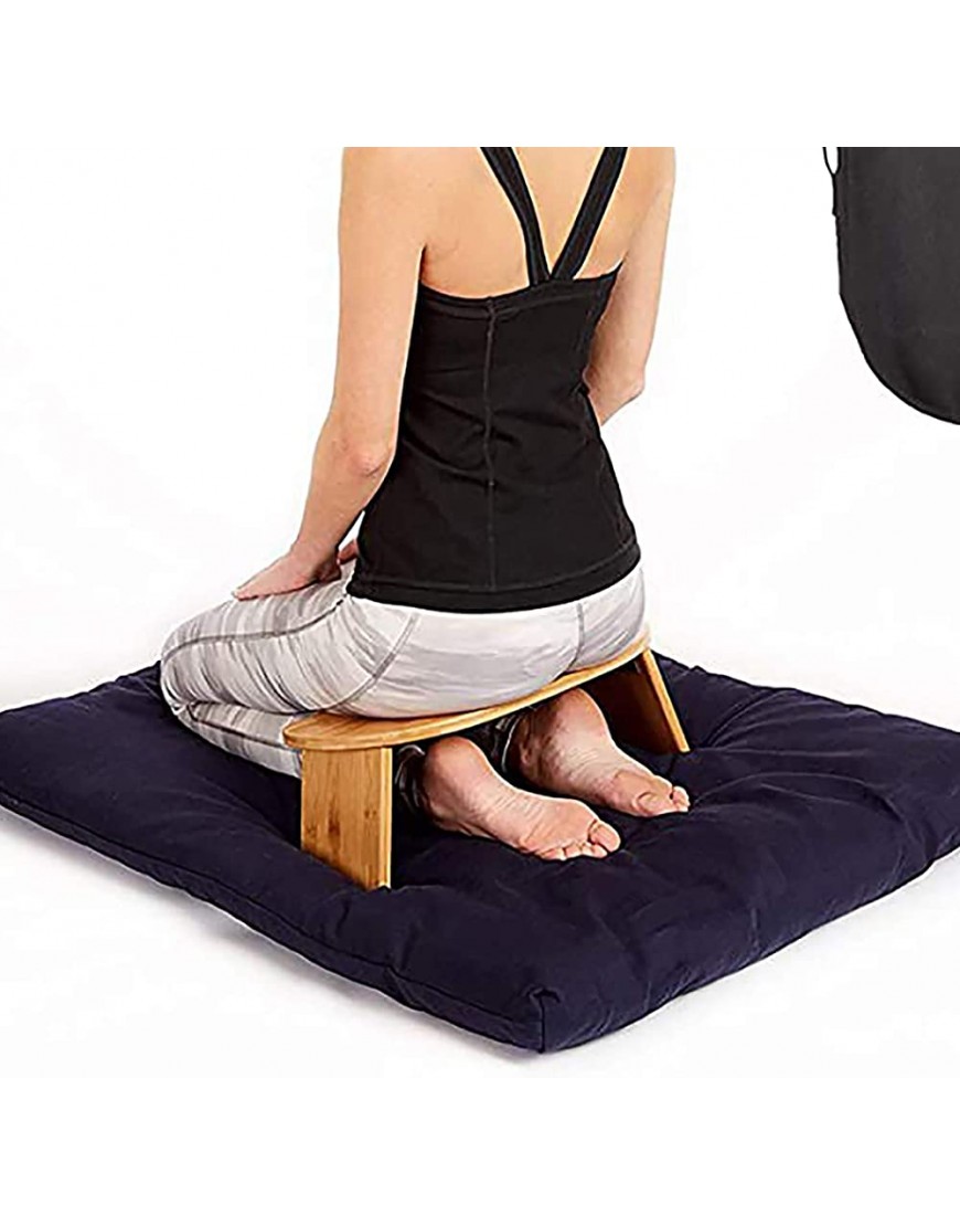 OIUYT Faltbare Meditationsbank einfacher Yoga-Hocker Perfekter Kniehocker ergonomische Bambus-Yoga-Bank – inklusive Tragetasche - BFRDNKJD