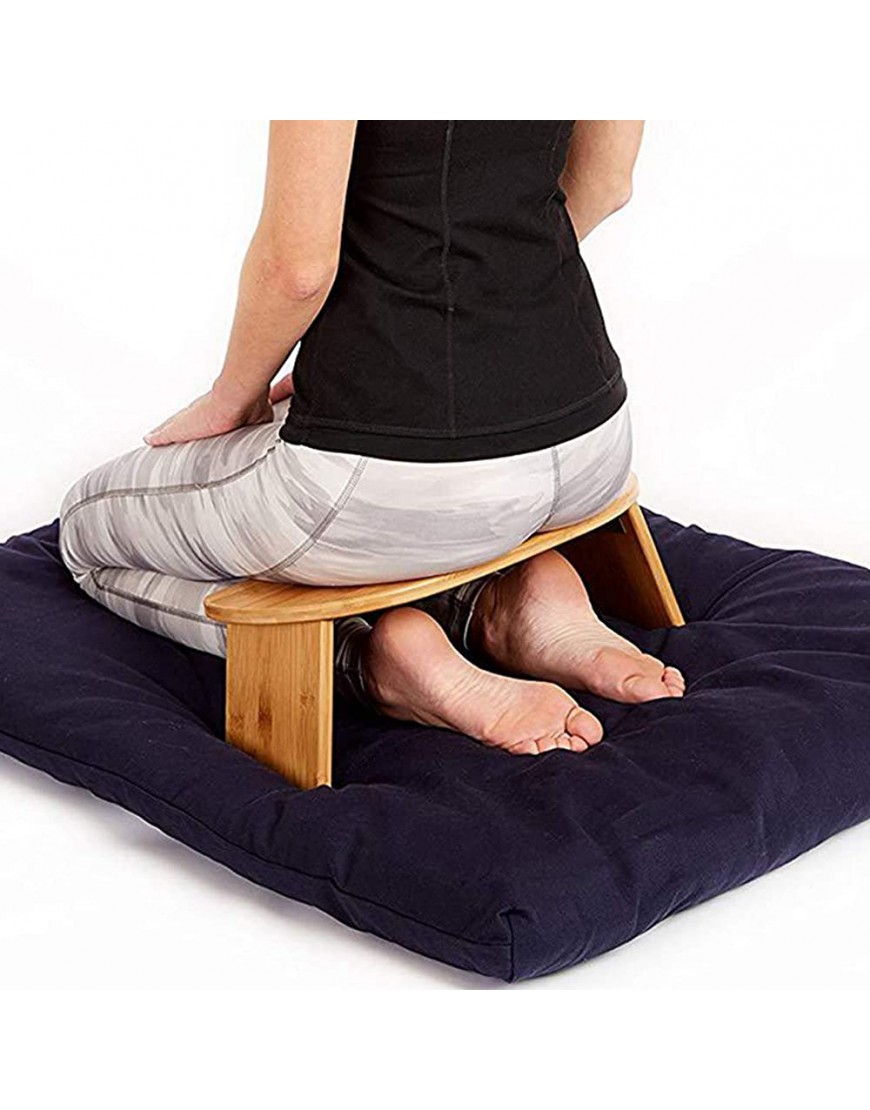 Tragbare Meditationsbank Faltbarer Kniestuhl Yogahocker aus Bambus mit Reisetasche - BNVLL9VA