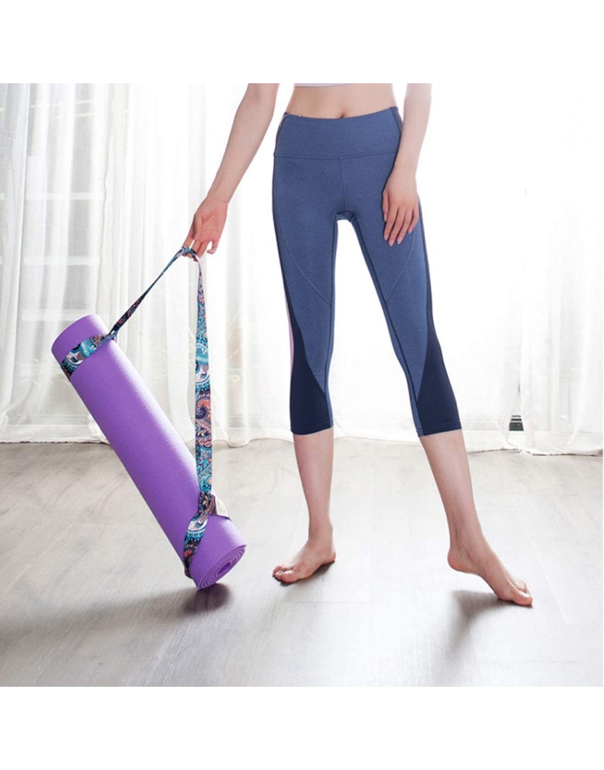 Yoga Mattengurt verstellbar strapazierfähiger Baumwoll-Yoga Trageriemen Blau-Violett - BUHXWAD7