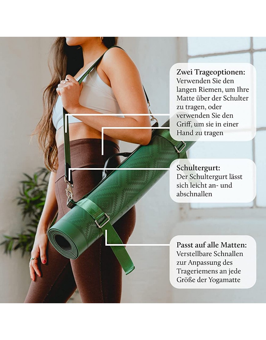 Yogi Bare Yoga-Riemen für Tragematte Verstellbarer Yogamatten-Trageriemen für alle Größen Veganes Leder & Nylon Yoga Zubehör & Ausrüstung für die Reise - BWXHRKK2