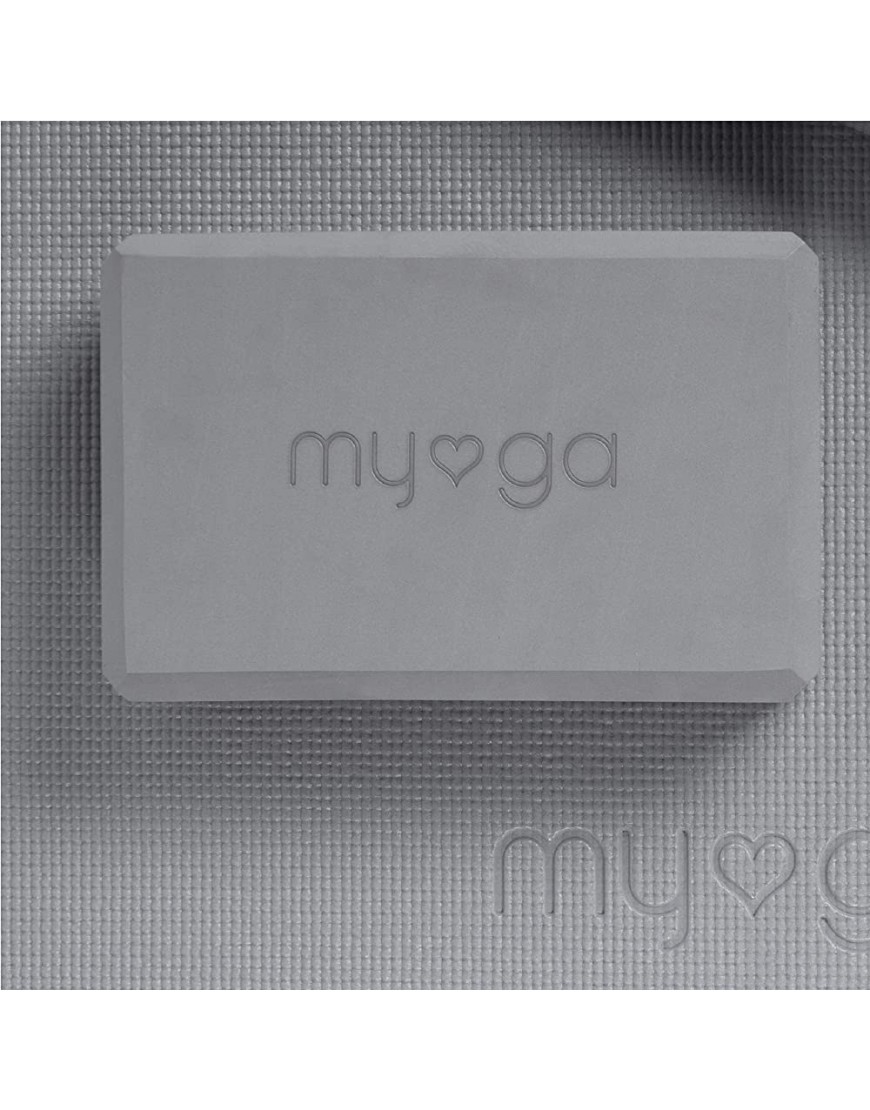 Myga RY1503 Yoga Starter Set mit Studio Yoga Matte Yoga Block Brick und Metall D-Ring Yoga Gurt Yoga Anfänger Starter Kit Komplettset Grau - BXUAVA3Q