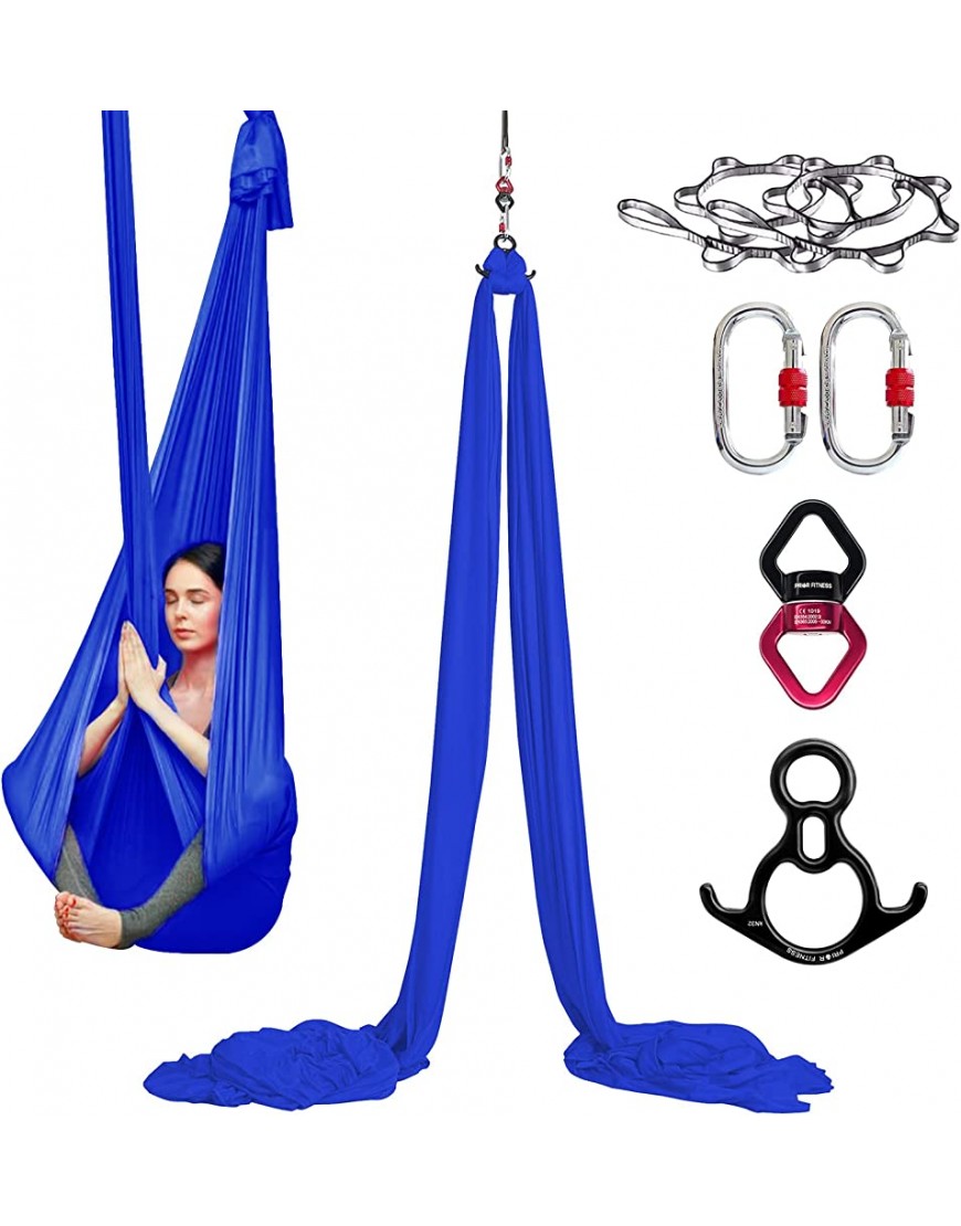 PRIOR FITNESS 9Yards 8.2M,Premium Aerial Silk Set Aerial Yoga Hangmat Yoga Swing Set met Accessoires voor Aerial Yoga Pilates Gymnastiek en Acrobatiek - BXRWQ9KH