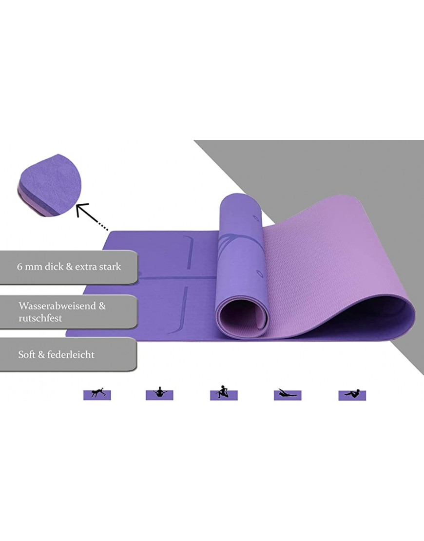 Titan Sports | Yoga Set 5-in1 | hochwertiges rutschfestes Set mit TPE Yogamatte Yogarad Eva Yogablocks Yogagurt aus 100% Baumwolle| Zubehör für Anfänger und Fortgeschrittene | Zuhause Studio - BXAYMKDQ