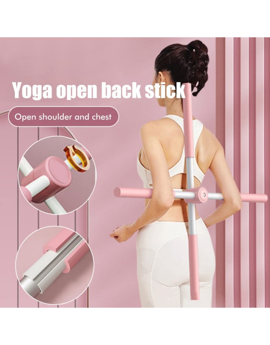 Yoga Sticks Yoga-Stick Yoga-Stöcke mit offenem Rücken Haltungskorrektor Buckel Korrektur Yoga Stöcke Dehnungswerkzeuge Universelle langlebige Geeignet für offenen Rücken Sport Körperformung 80CM - BEAIONNK