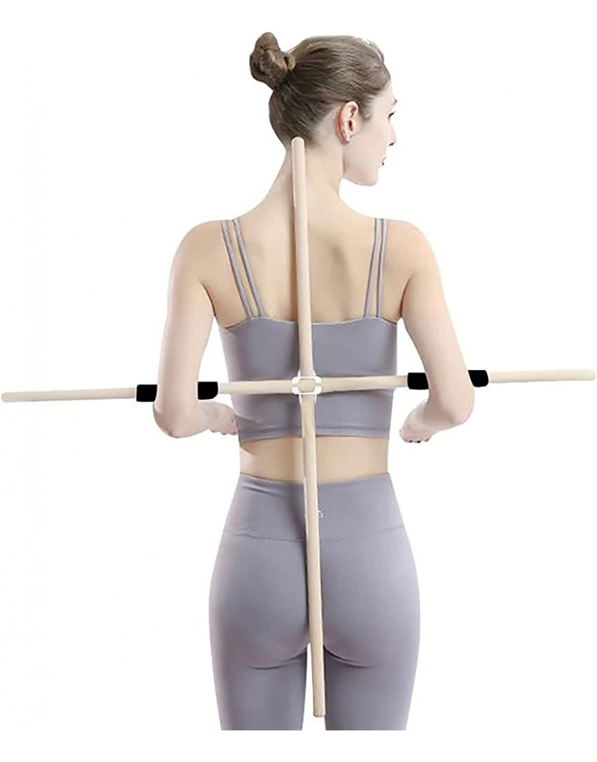 ZYHHDP Yoga Rod Sticks Hölzerner Buckel-Korrekturstab Für Die Rückenkorrektur Körperformung Offenes Schulter-Stretching-ToolSize:90cm,Color:Holz - BSKDLK45