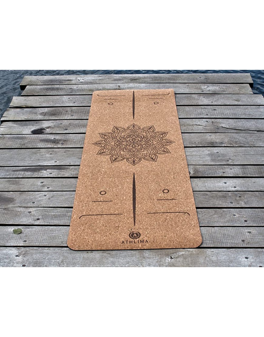 Athlima Yogamatte 100% recyclebar aus Kork und TPE | Matte für Fitness Gymnastik und Meditation | 6mm dick und rutschfest | Schadstofffreie und nachhaltige Naturmaterialien - BVJVB65B