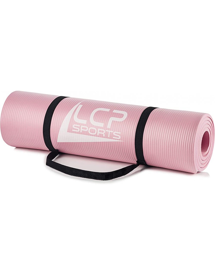 LCP Sports Yogamatte u. Gymnastikmatte Rutschfest inkl. Tragegurt Langlebige Fitnessmatte 190 x 60 x 1 cm Trainingsmatte - BVWZLEHK