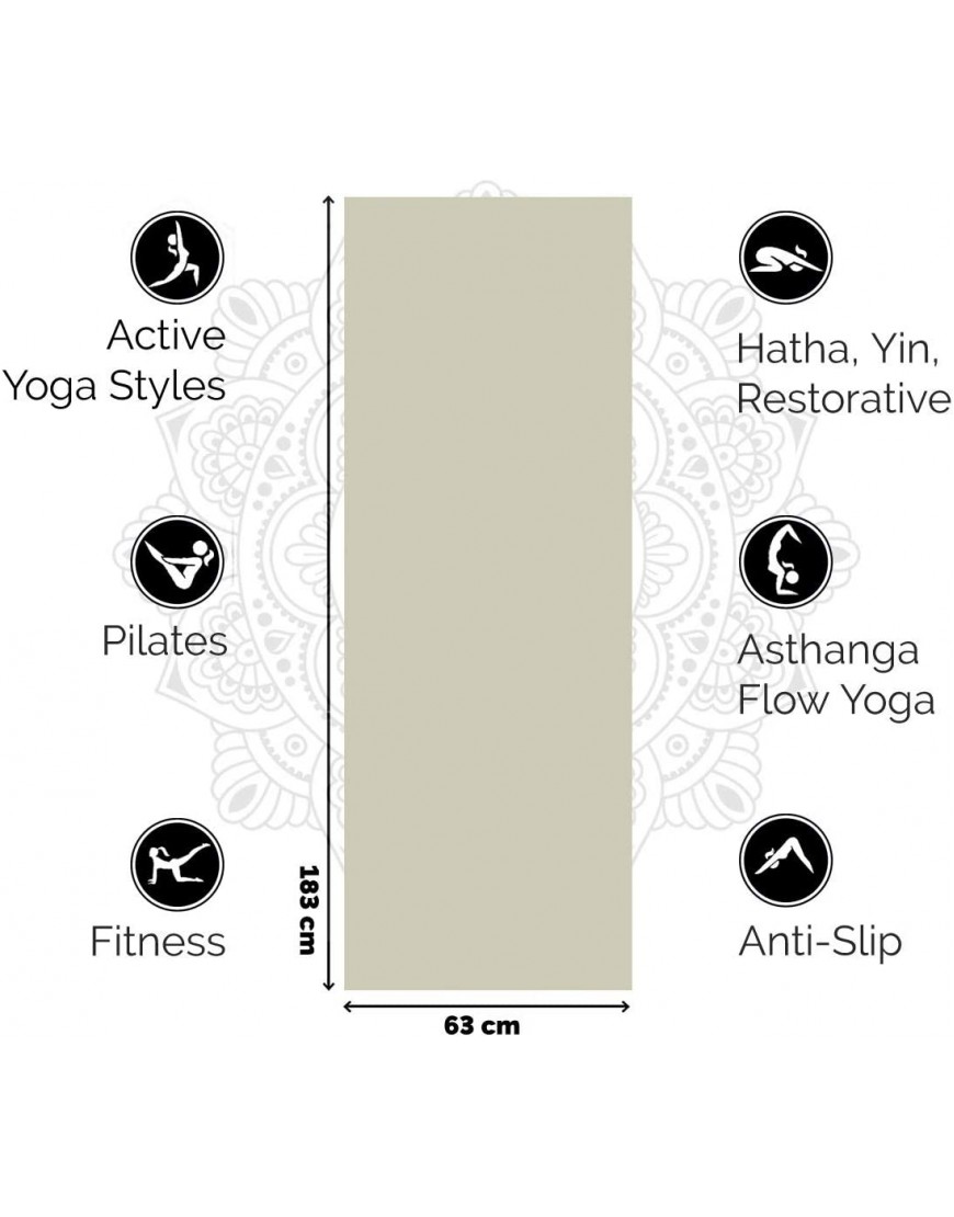 Love Generation – Yoga Matte | Hellgrün | 183 cm x 61 cm | 4 mm dick | PVC | Sticky | für Yoga Workout und Fitness - BMYUF2K5