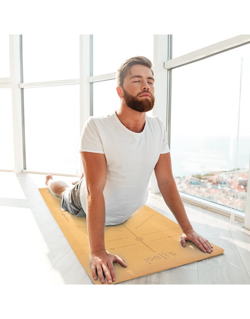 Reise Yogamatte Kork für Männer & Frauen | Yoga Matte Kork Yogamatte rutschfest mit idealem Grip | Ökofreundliche Sportmatte rutschfest Workout Matte - BFNQN6K8